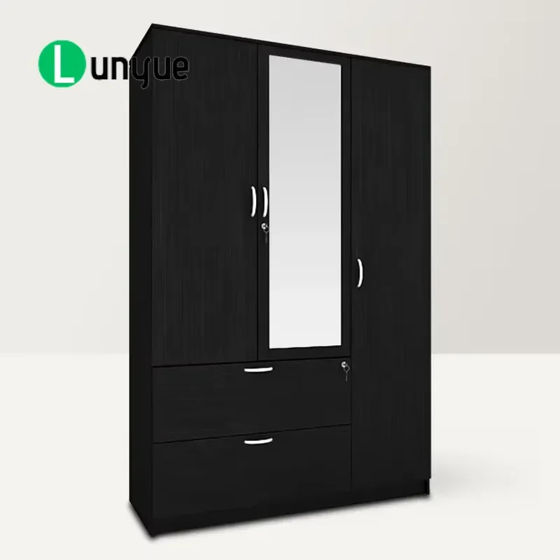 Melamine Wardrobe with Mirror Door Bedroom Furniture Storage Closet Modern Design Durable Home Organization Solution