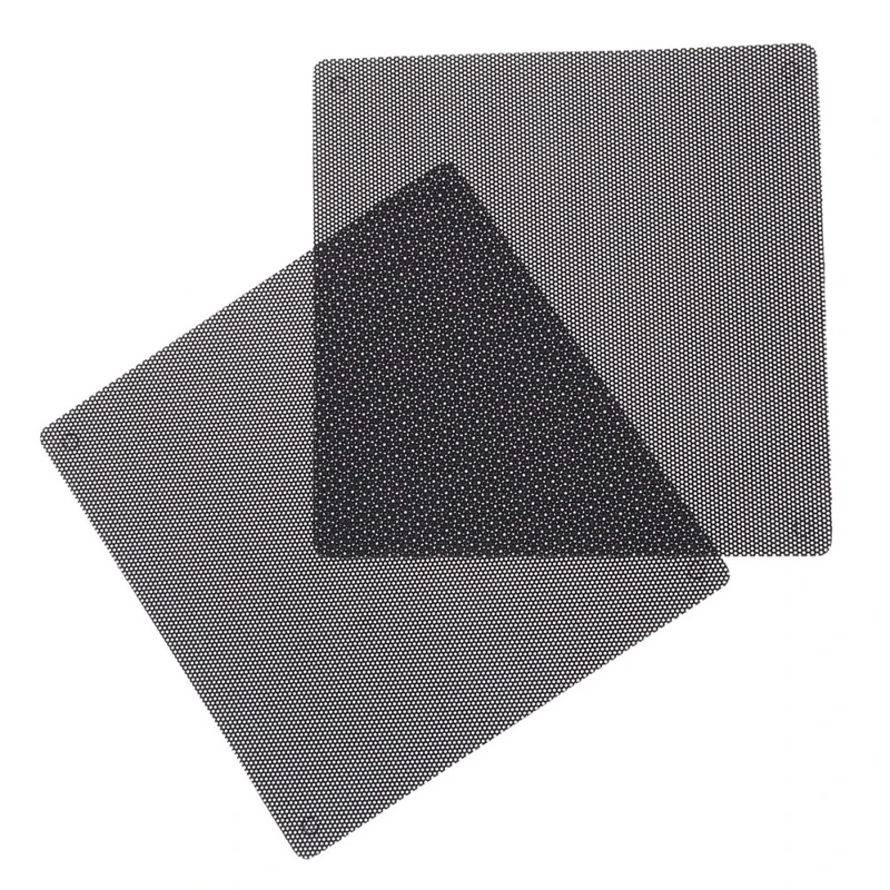 Z 2 Pcs PVC Square Computer Mesh Cover for Chassis Fan (14x14cm)