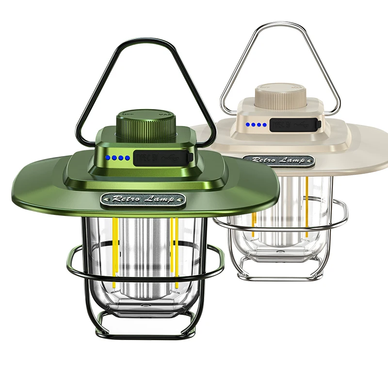

New LED Camping Light Outdoor Multifunctional Camping Tent Light, Rechargeable Retro Horse Light Outdoor Portable Handheld Light