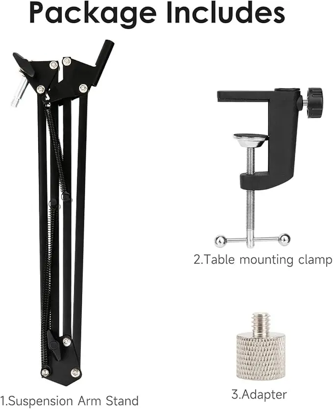 Professional Mic Boom Arm Stand - Suspension Scissor Boom Stand Compatible with Elgato Wave: 3 Mic