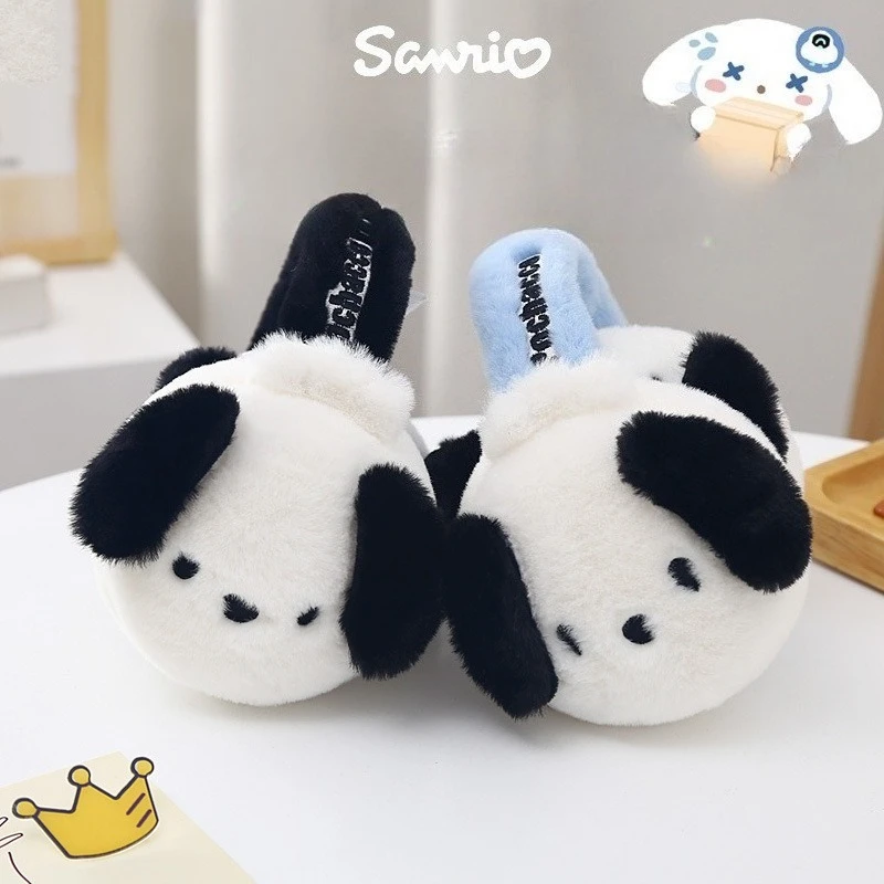 MINISO 정품 Sanrio Pacha 개 어린이 따뜻한 귀 컵 플러시 만화 소년과 소녀 귀 컵 귀 팩 귀 따뜻한 귀 커버