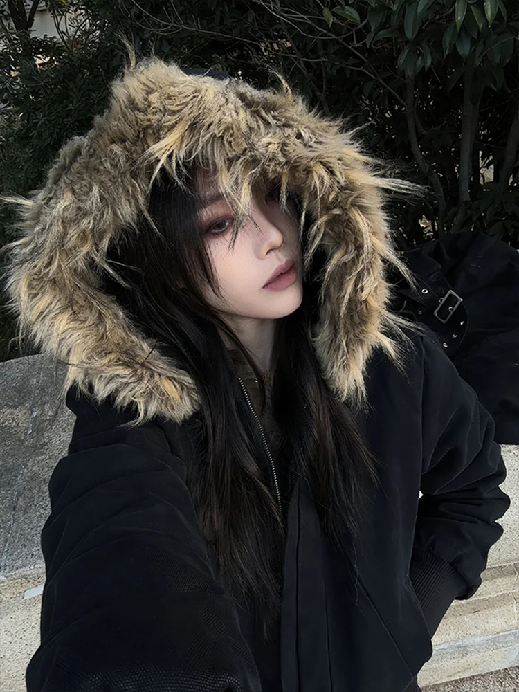 الأمريكية Sle مقنعين Thiened القطن Jaet الرجال الشتاء الوزن الثقيل ort تفكيك ملابس العمل معطف الشباب Faion الدفء #5