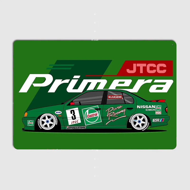 Primera Pure JTCC Rally Car Retro Posters Metal Sign Poster Bar Interior Bedroom Wall Art Vintage Home Decor Room Decoration