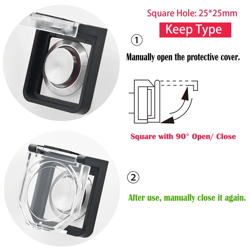 

AS60-4X Крышка кнопкового переключателя питания, водонепроницаемая и устойчивая к столкновениям, для монтажного отверстия 25 мм B