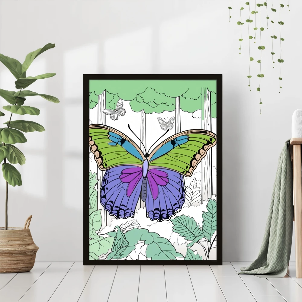 كتاب تلوين فراشات خيالية للكبار، مطبوع على جانب واحد، 24 صفحة، فن يدوي الصنع للكبار لتخفيف القلق والاكتئاب