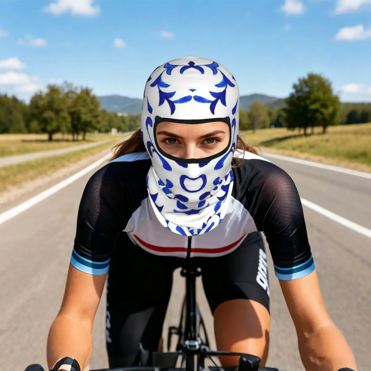 Azulejo Portuguese Tile Watercolor Artwork Balaclava Full Face Mask Sun Protection Neck Gaiter For Motorcycle Cycling Outdoor