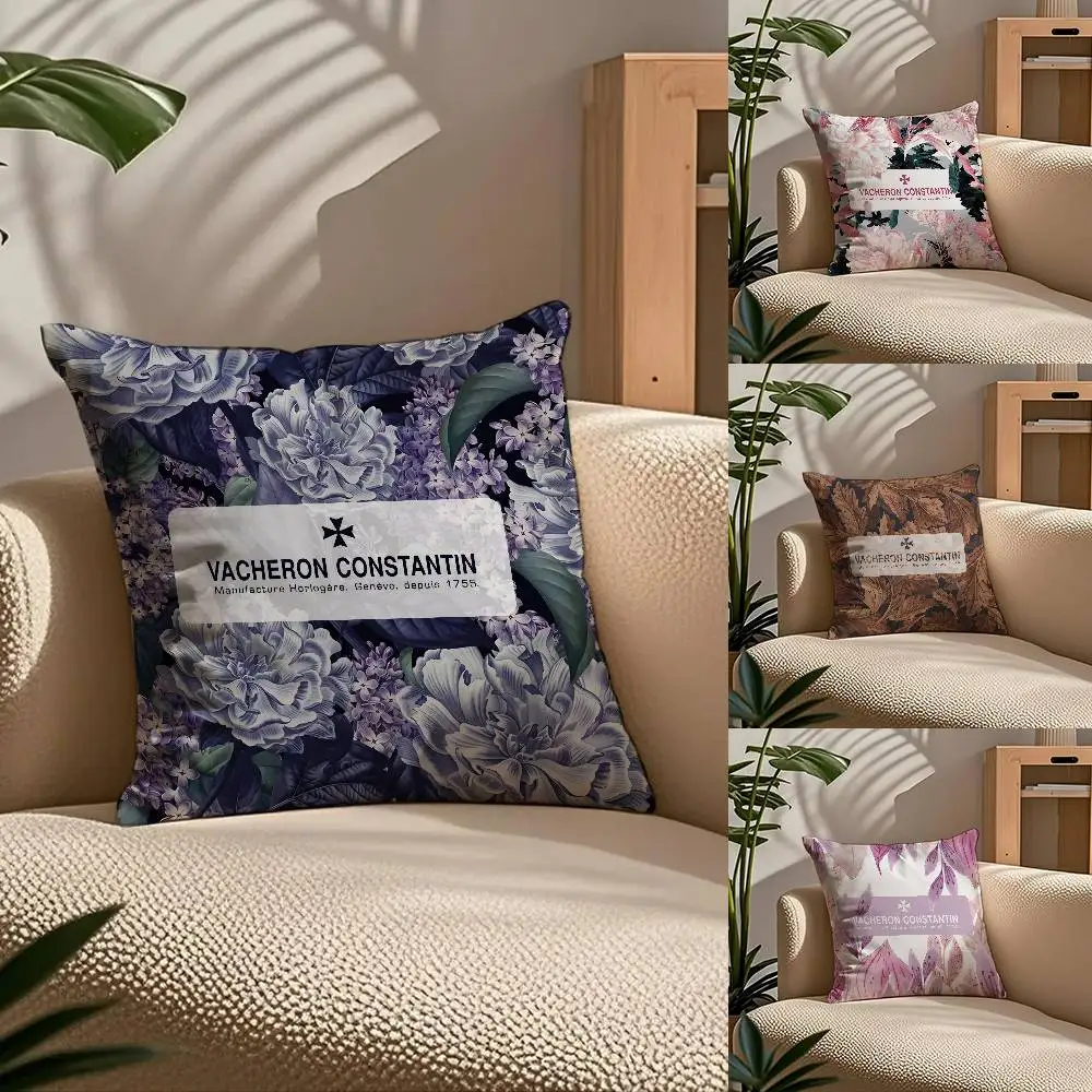 

Fashion V-Vacherons C-Constantin Pillow Case Comfort Sofa Bed Silky Elegant Invisible Zipper Custom Decorative Cushion Cover