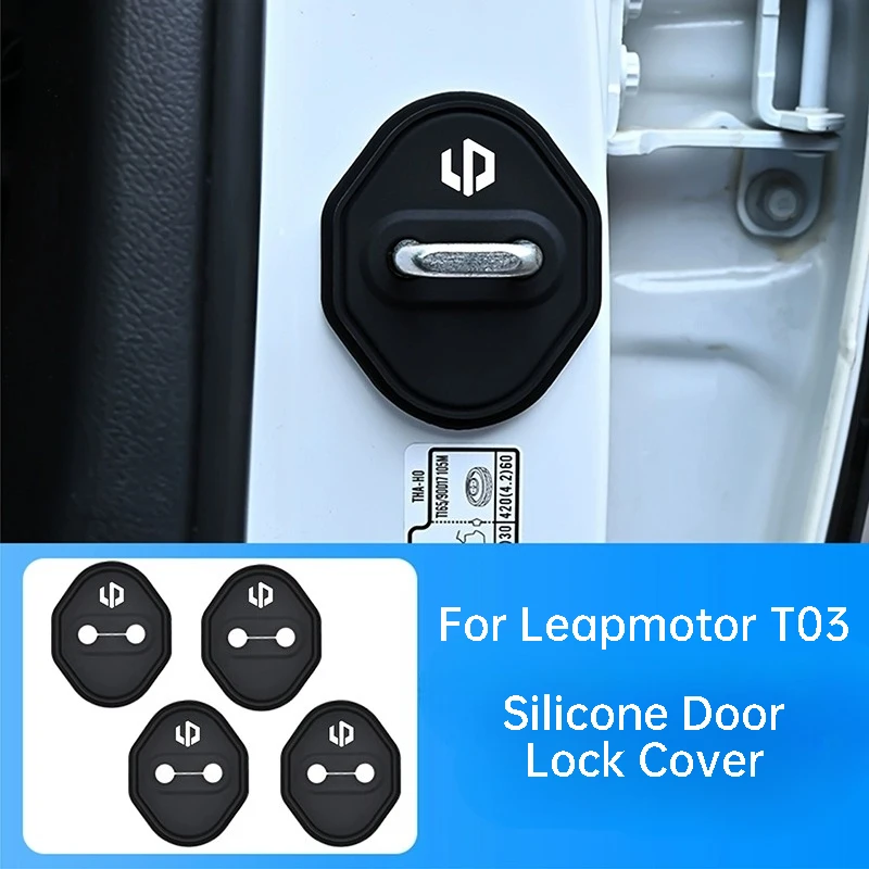 Car Silicone Door Lock Cover Anti Vibration Buffer Pad Protective Accessories For Leapmotor B10 B01 C10 C01 C11 C16 T03