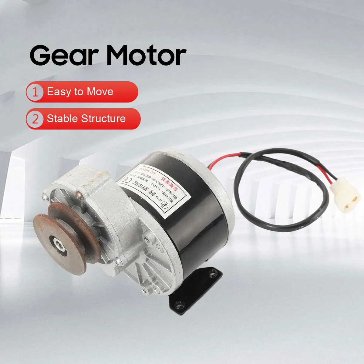 MY1016Z Brushed Motor Gear Reduction 2750rpm Electric Motor Gear Motor with Belt Pulley 12VDC 250W