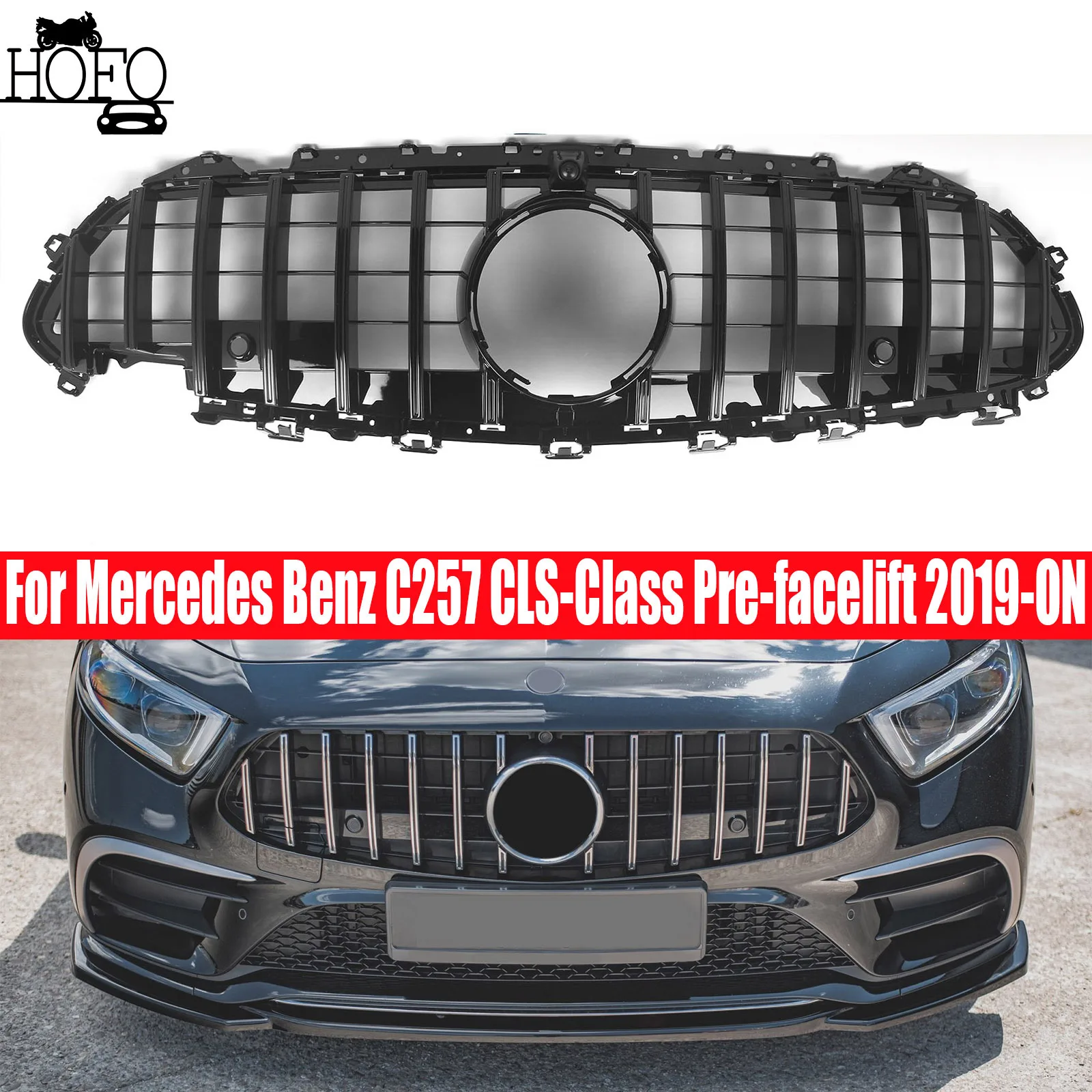 Upper Bumper Hood Mesh Front Grill Grille For Mercedes Benz C257 CLS-Class Pre-facelift 2019-ON