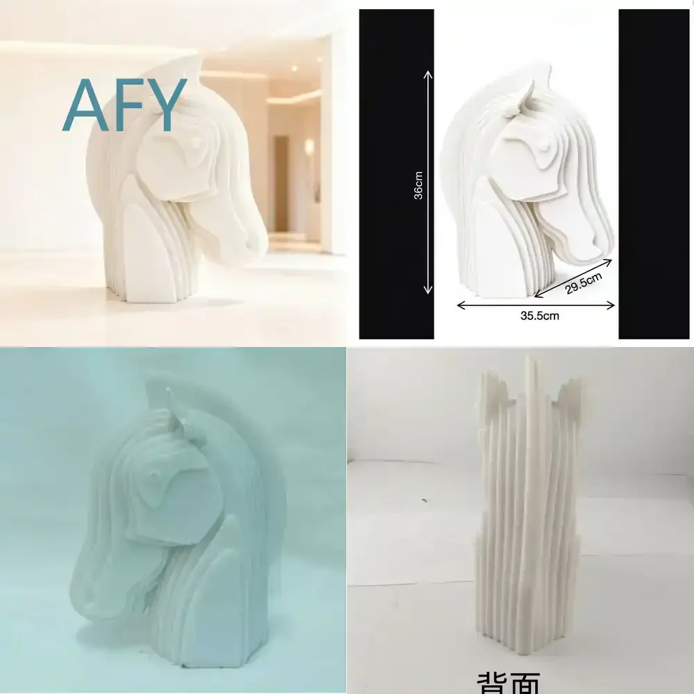 Luxury Creative 3D Horse Head Decorative Figurine for Living Room TV Stand Sofa Photography Hotel Sales Office Reception