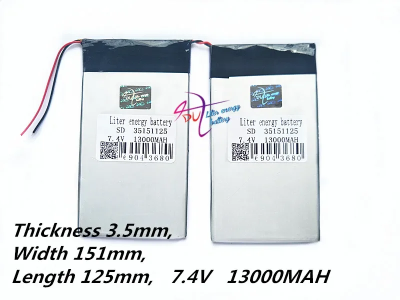 Size:3.5*151*125 mm 7.4V 13000mAh Tablets Batteries DIY U30GT, U30GT1, U30GT2 dual four-core tablet pc battery 33161125