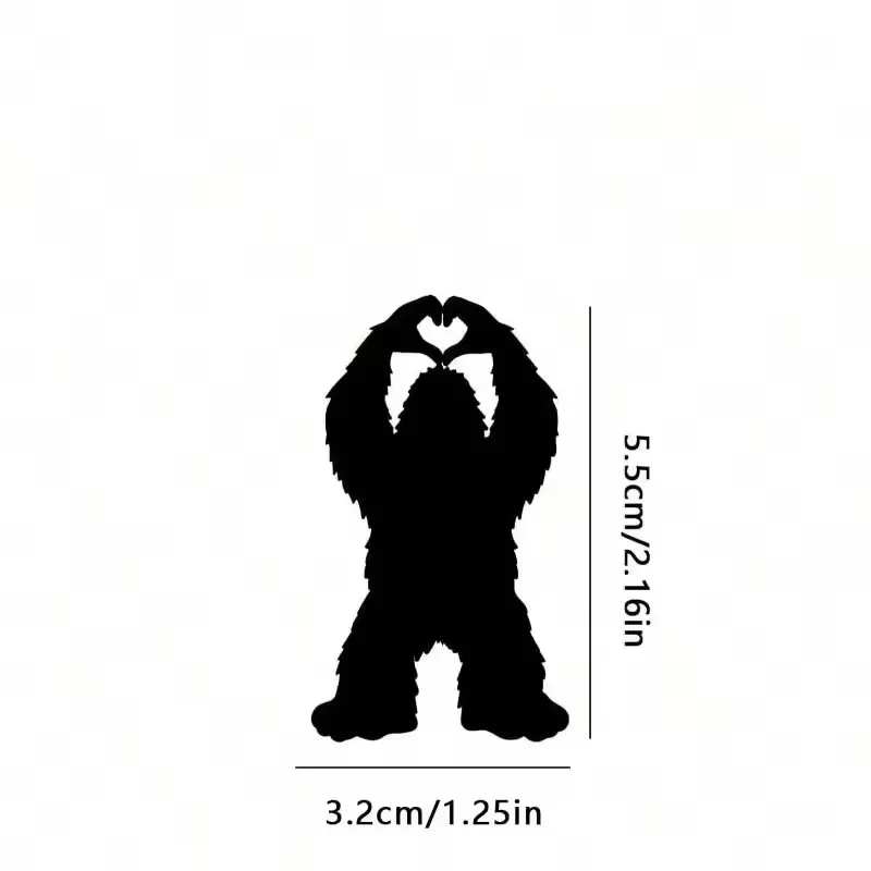 Small Foot Monster Love Hands Decal: Concealed Sasquatch Car Decal, Rearview Mirror Decal - Car Decorative Item