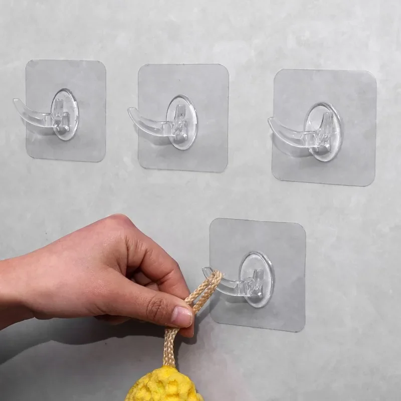 10/20PCS Adhesive Razor Hook Transparent Door Wall Hook Shaving Shaver Shelf Storage Holder Towel Key Rack Bathroom Organizer