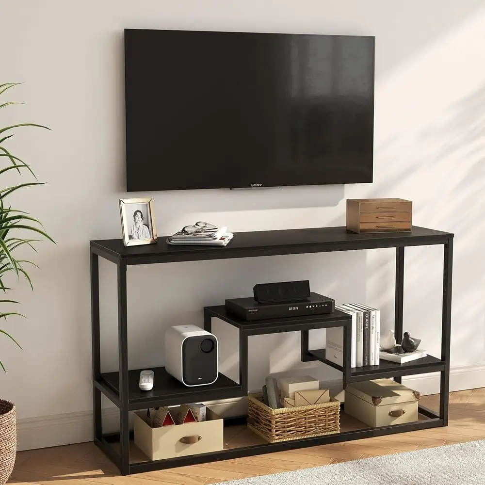 TV Stand or TVs up to 55 Inch, TV ole Table with 3-Tier Open Storage Shelves, ern Industrial Entertainment Center or Living Room