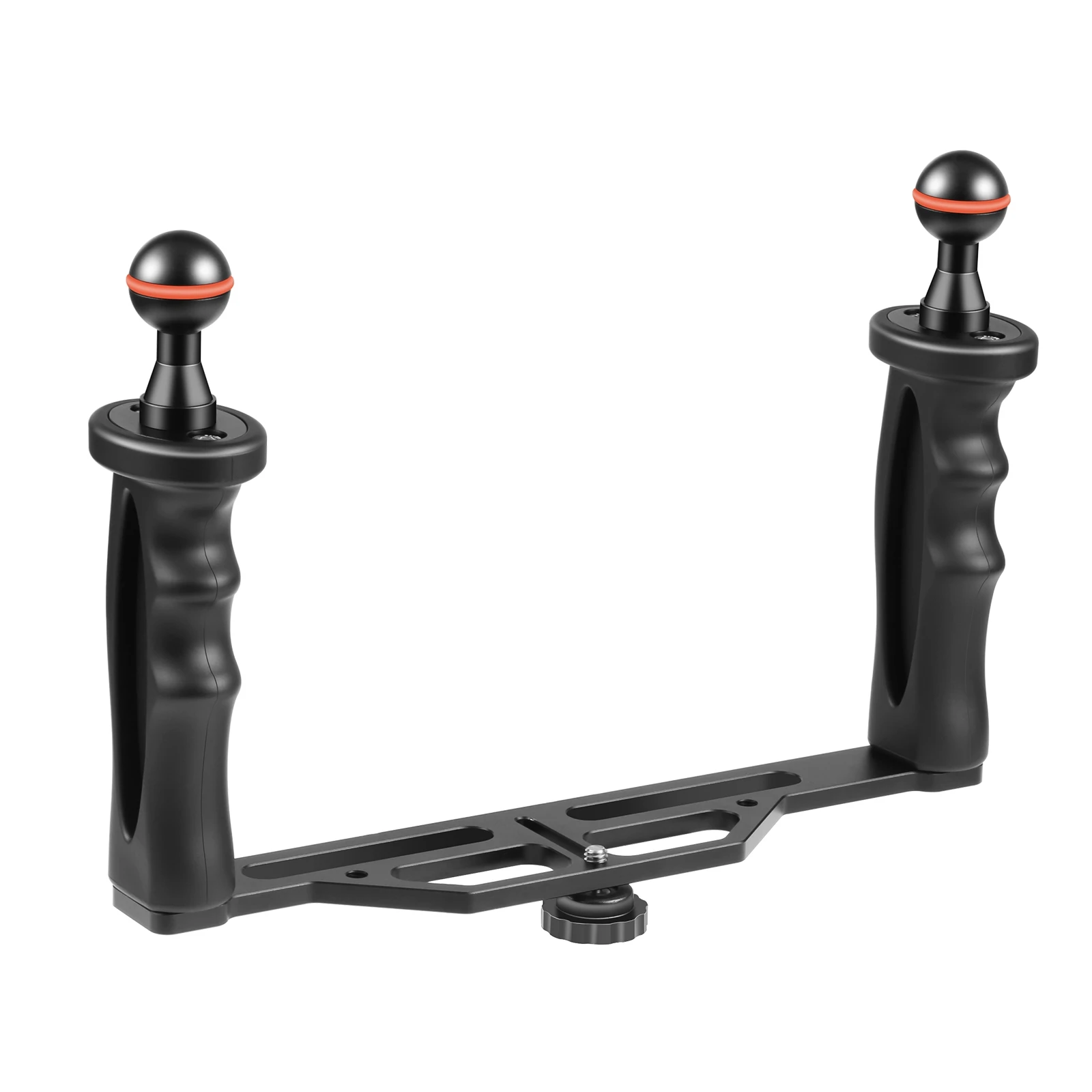 PULUZ Dubbele Handgrepen Aluminium Legering Tray Duikcamera Stabilisator voor Onderwatercamera Behuizingen
