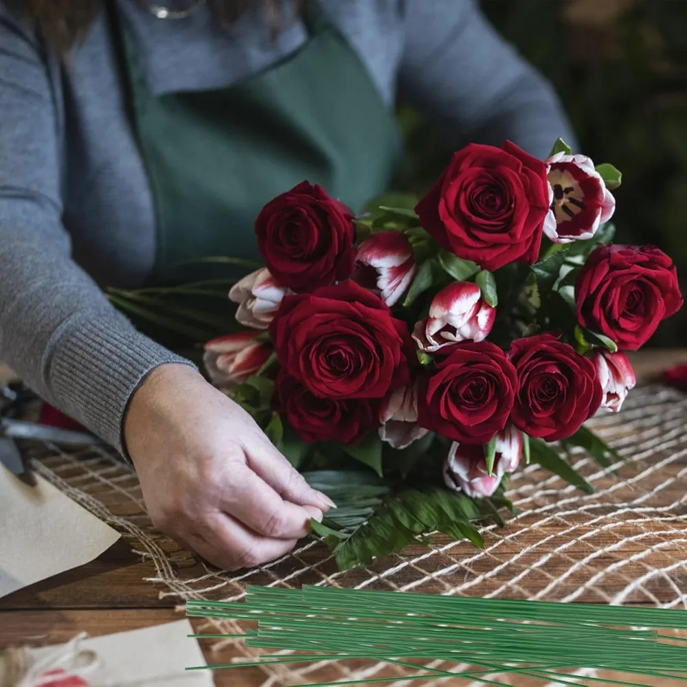 200 PCS 16" fio de haste floral verde escuro - arranjos e artesanato de flores