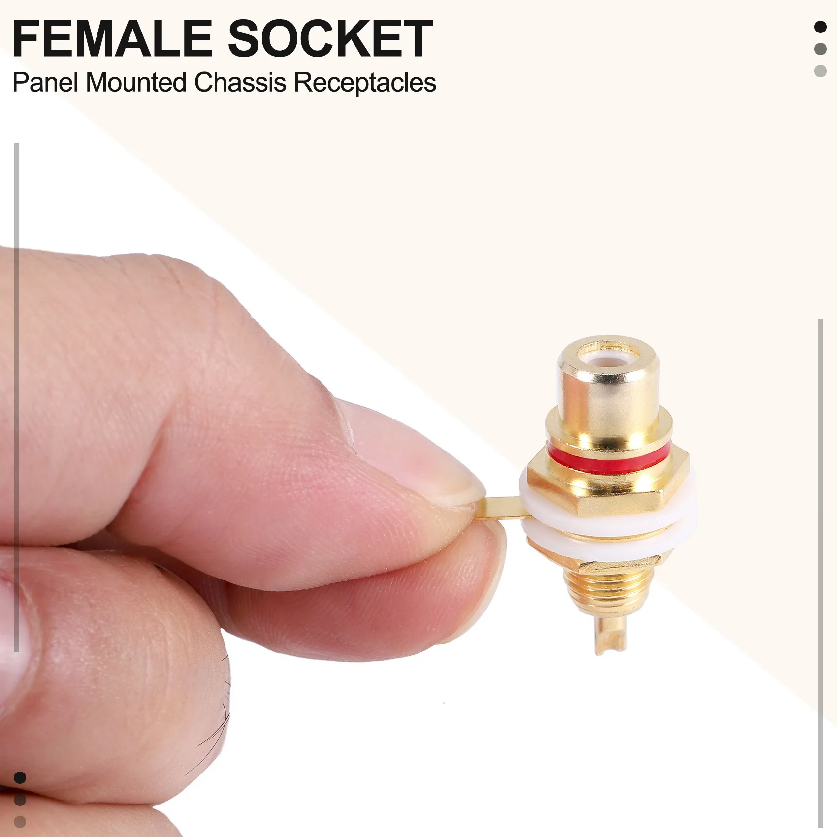 

BVBV 20Pcs Gold Plated RCA Terminal Jack Plug Female Socket Chassis Panel Connector for Amplifier Speaker