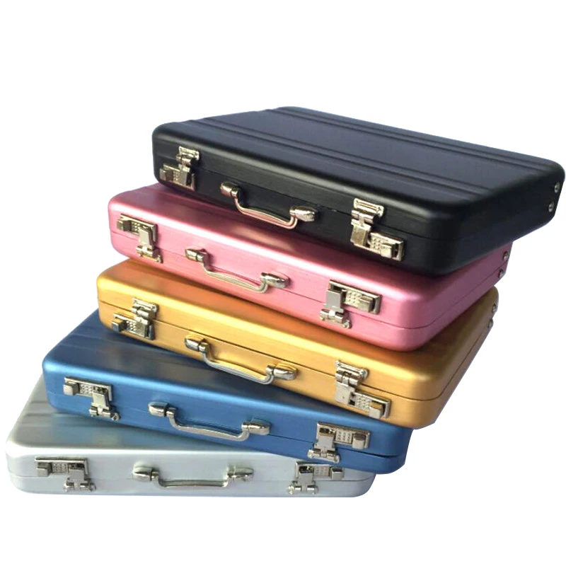 Aluminum Storage Box Business ID Credit Card Holder Mini Suitcase Bank Card Box Holder New Jewelry Case Rectangle Organizer