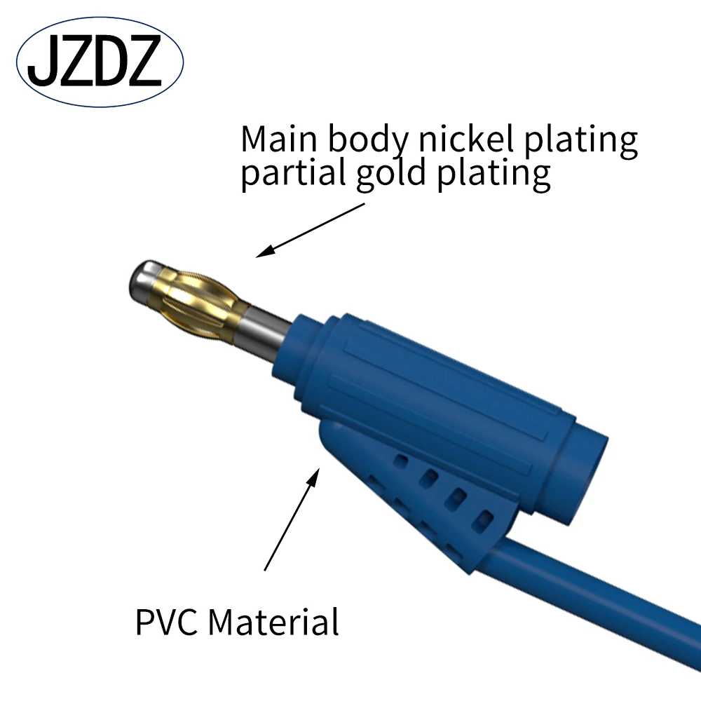 JZDZ pozłacany przewód elektroenergetyczny z podwójnym wtyczka bananowa 4mm DIY akcesoria narzędzie elektryczne J.70084A