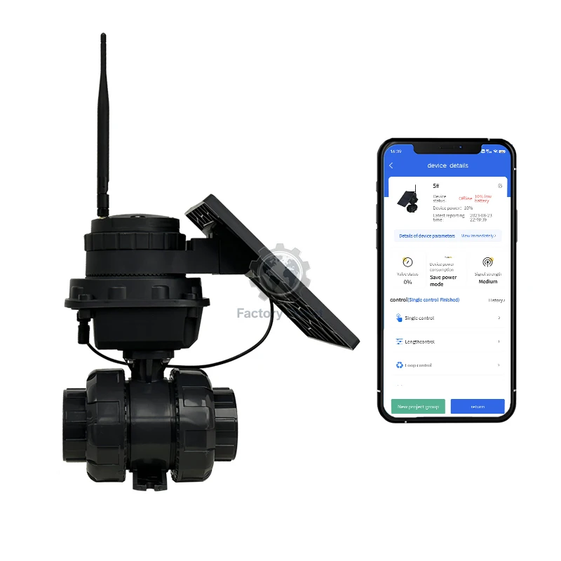 

Hydraulic Controlling Motor Valve Electric Solenoid Valve Solar Power Ball Valve Actuator by Mobile App LoRa Network
