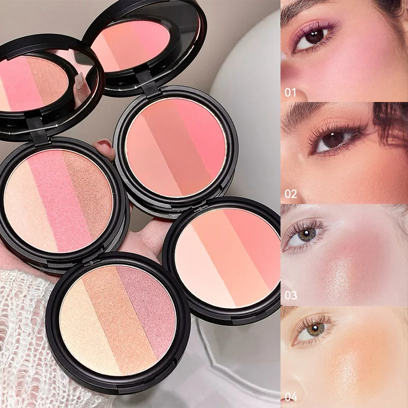 SHAQINUO Line Garden Blush - Trio of Shades, Youthful Charm, Japanese Fresh Look, Perfect for Delicate Makeup