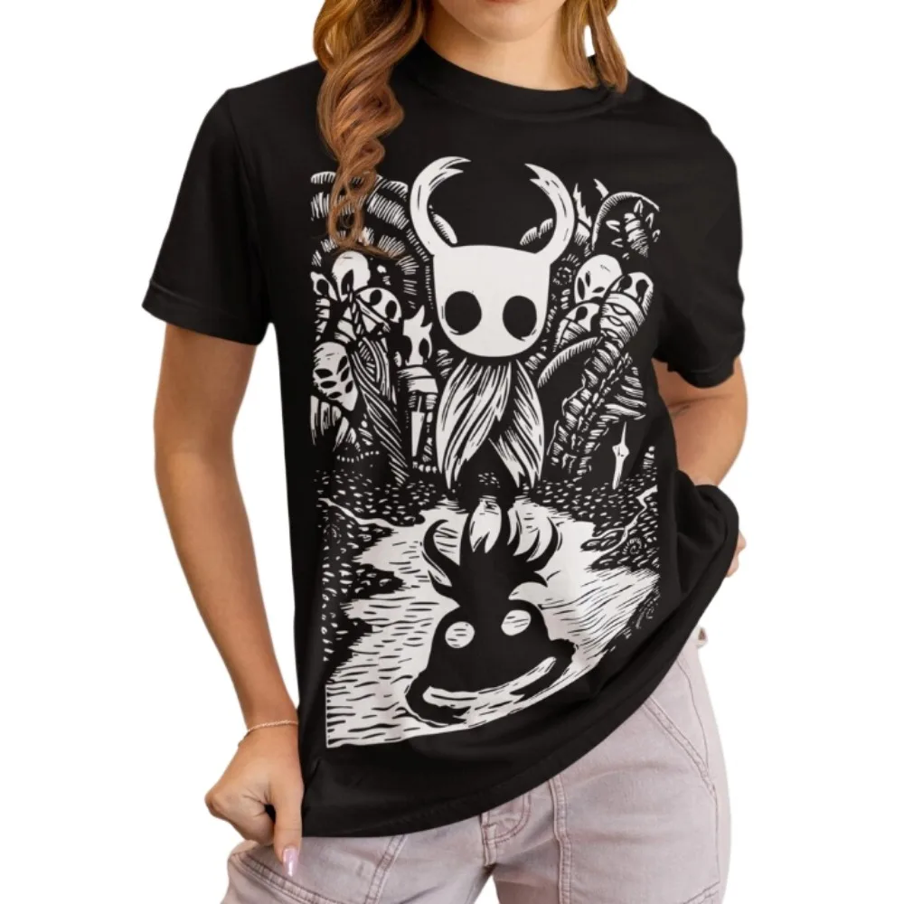 

Hollow Knight Tee Merch T-shirts Cosplay Women Men Fashion Casual Crewneck Clothing Short Sleeve Streetwear T-shirt Gift