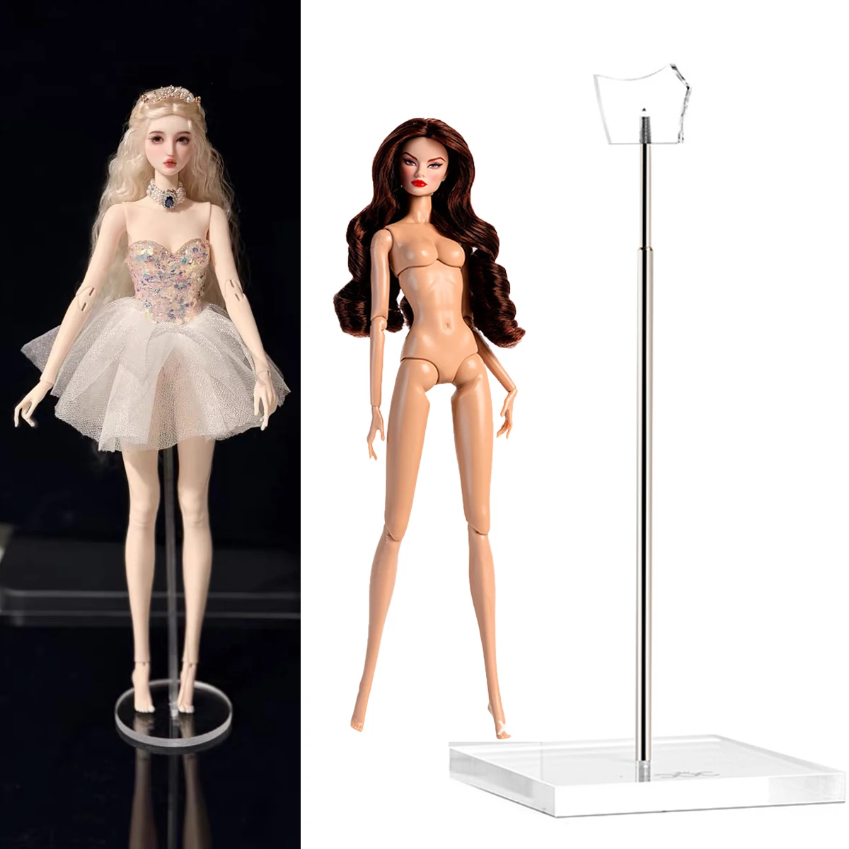 1/6 スーパーモデル人形カードウエストスタンド 30 センチメートル BJD 人形ユニバーサルアクセサリー調節可能なアクリルスタンドブラケットディスプレイ人形用
