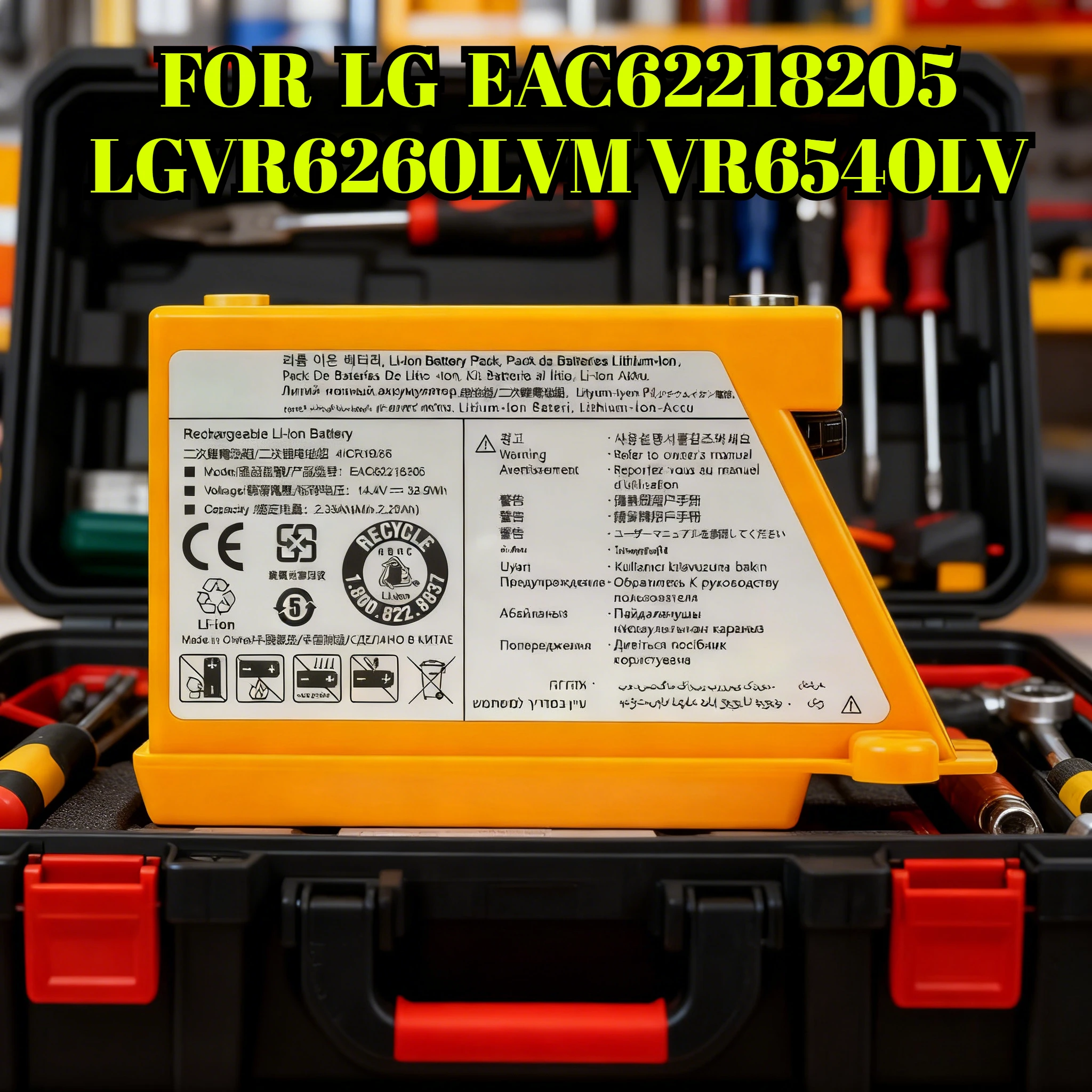 

For LG VR6260LVM VR6540LV Robot Vacuum Cleaner Replacement Battery 5000mAh 14.4V LG EAC62218205 High Capacity Long Run Time