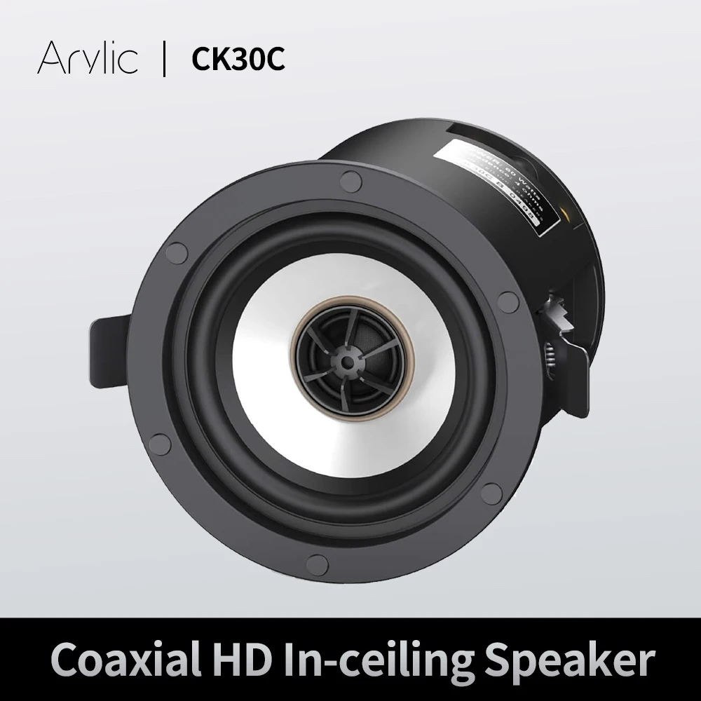 CK30C 3-Inch Coaxial In-Ceiling Speaker 60W HD Audio Full Range Stereo for Home Theater And Office Space-Saving Design
