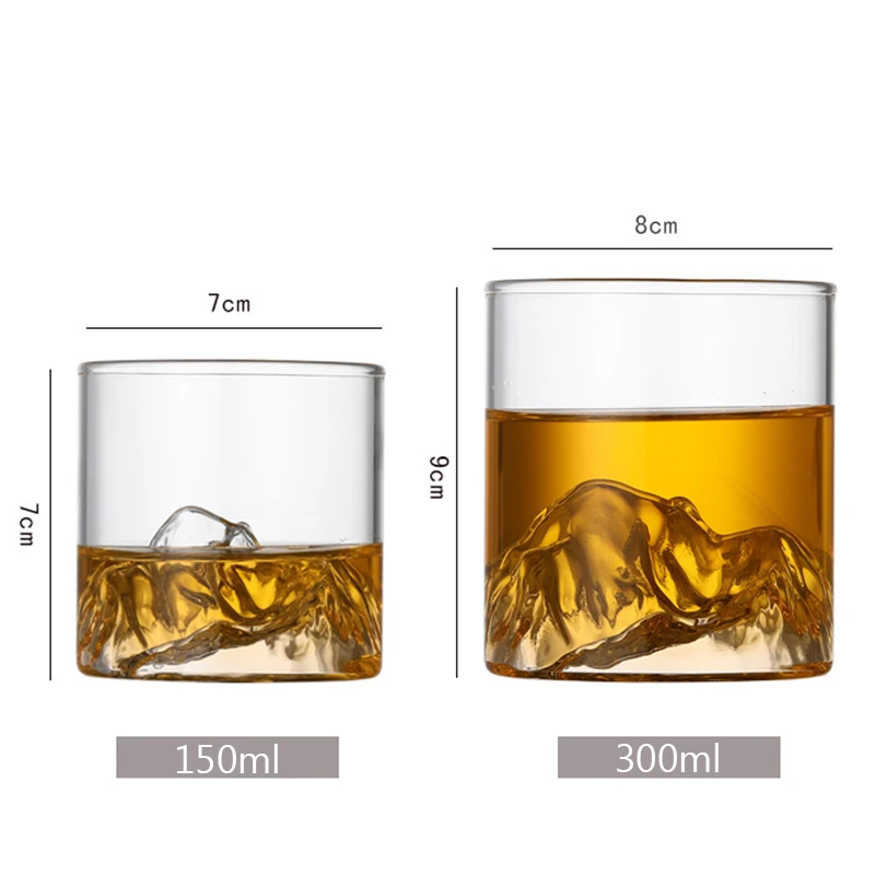 Mount Fuji Glass Cup Retro Japanese Style Water Cup Japanese Tea Cup Whiskey Cup Tibetan Mountain Cup Glass Cup Wine Glass