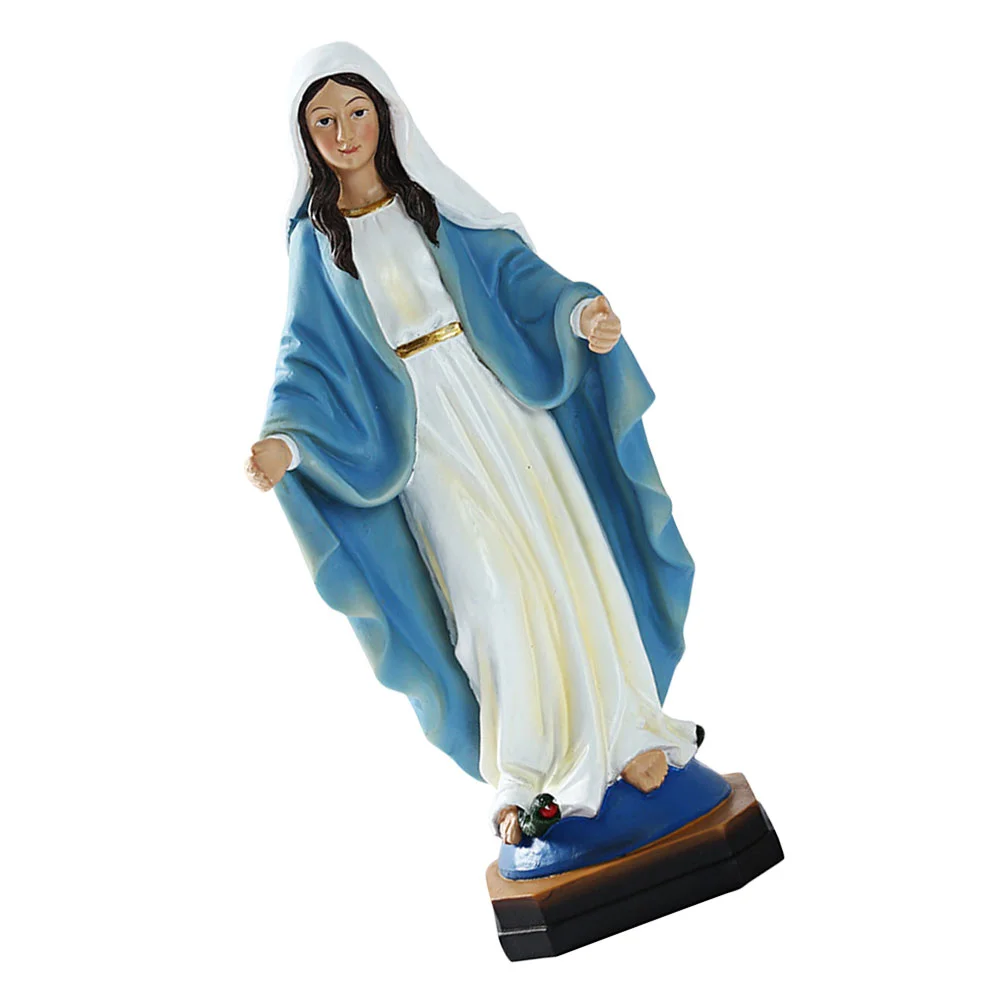 Image of The Virgin Auxiliary Our Lady Ornament Sculpture Mary Statue Retro Decor