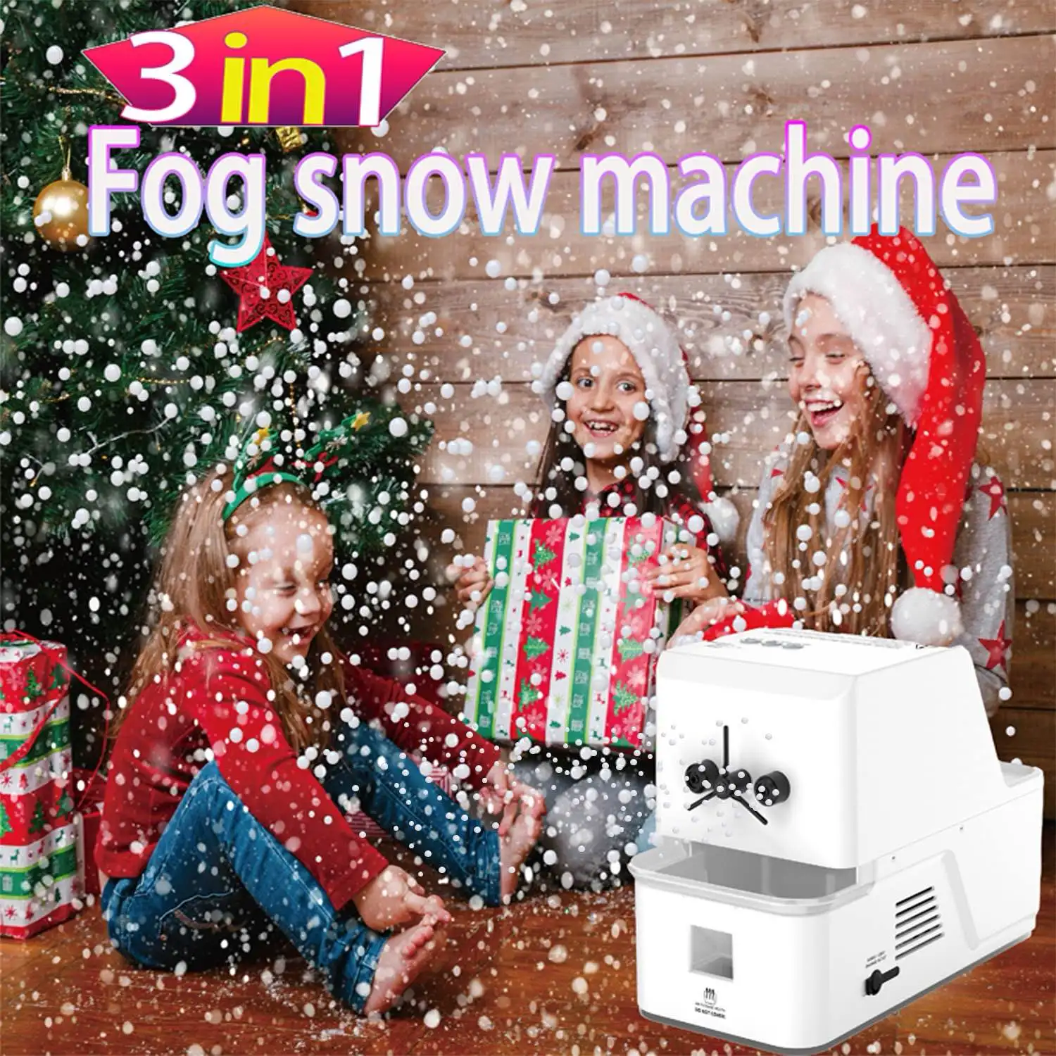 Nebelschneemaschine 3-in-1 für draußen oder drinnen für Weihnachten oder Halloween-Blase, Nebelblase, Nebel für Hochzeitsbühnenpartys