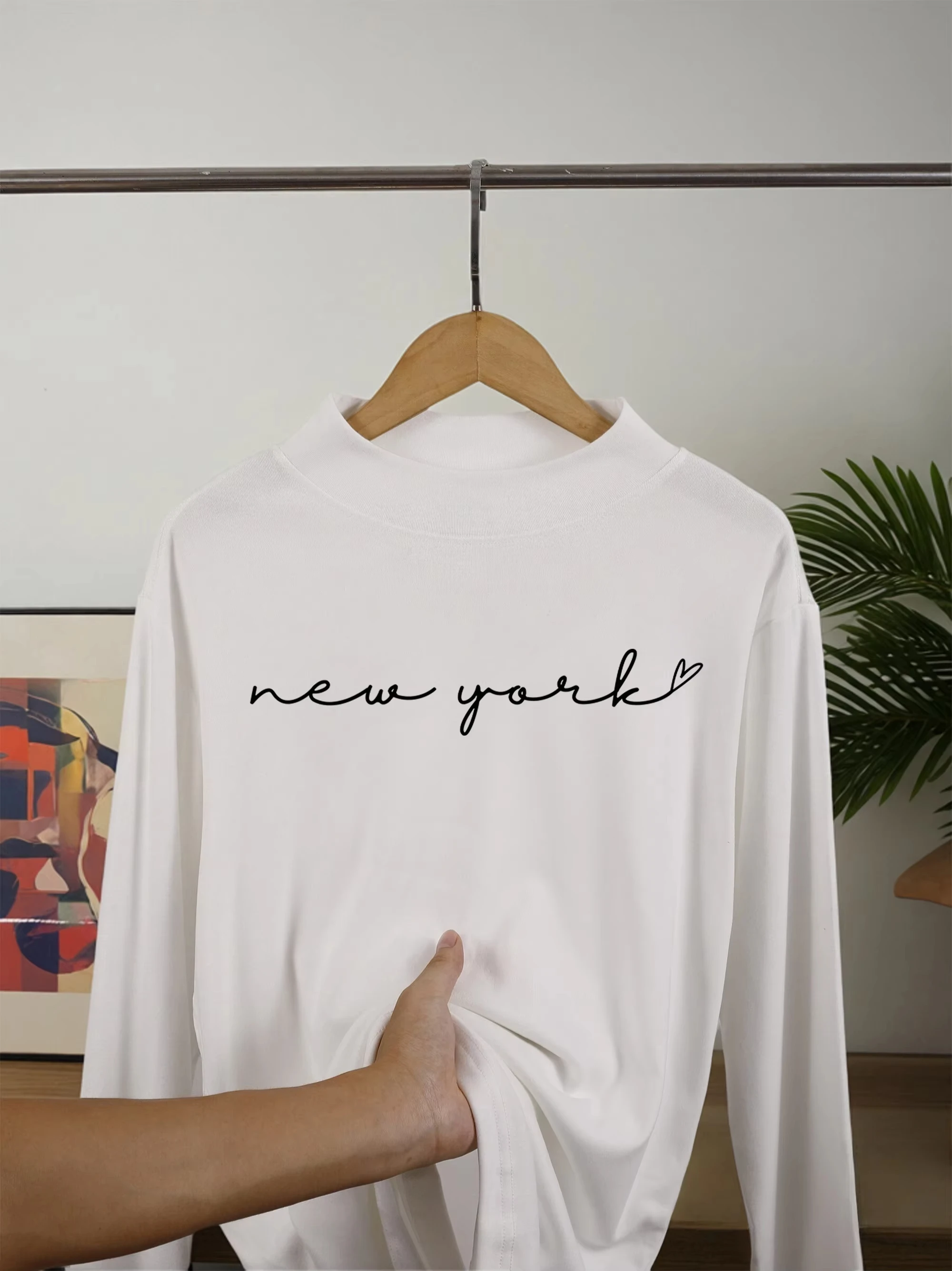 New York Brief Kreativität Druck Weiche Verdicken Männer Pullover Bequeme Warme Hemd Casual Straße Langarm Fit Grundlegende Innen Tragen