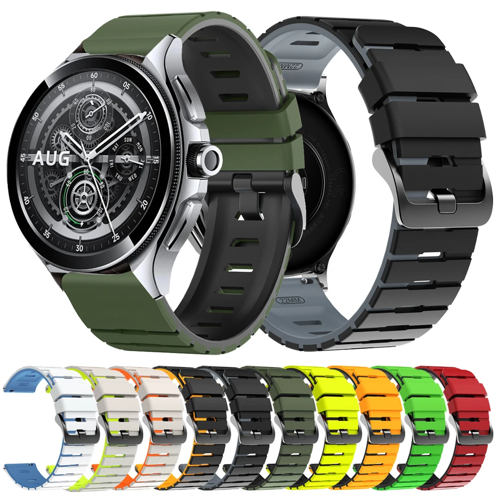 Two-Tone Silicones Strap For Xiaomi Watch color 2 Band Mi Watch 2 Pro S4 S1 Active Sport Wristband Amazfit BALANCE 2 22mm Correa