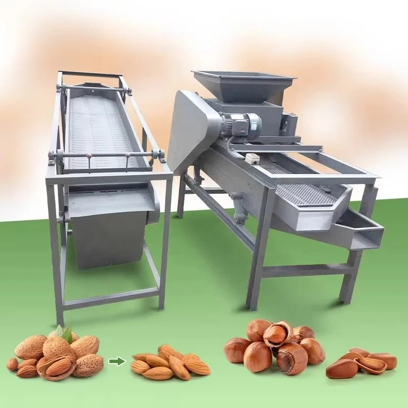 Argan Automatic Vibrating Screen Nut Cracking and Sorting Hazelnut Separator Almond Husk Remove Machine