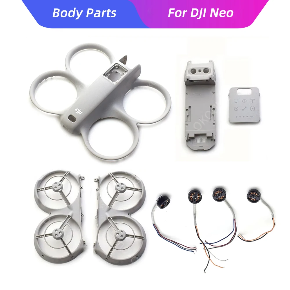 غلاف الجسم الأصلي لطائرات بدون طيار DJI Neo أجزاء إصلاح الغطاء السفلي العلوي الأيمن الأيسر حلقات حماية المحرك لملحقات Neo