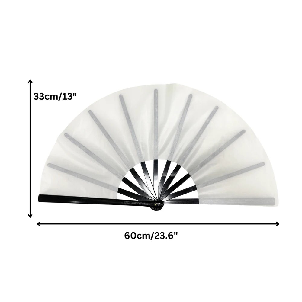 10pcs Pack 13 inch White Popping Fan Sublimation Printing Polyester Clacking Fan With Plastic Ribs KongFu Hand Fan