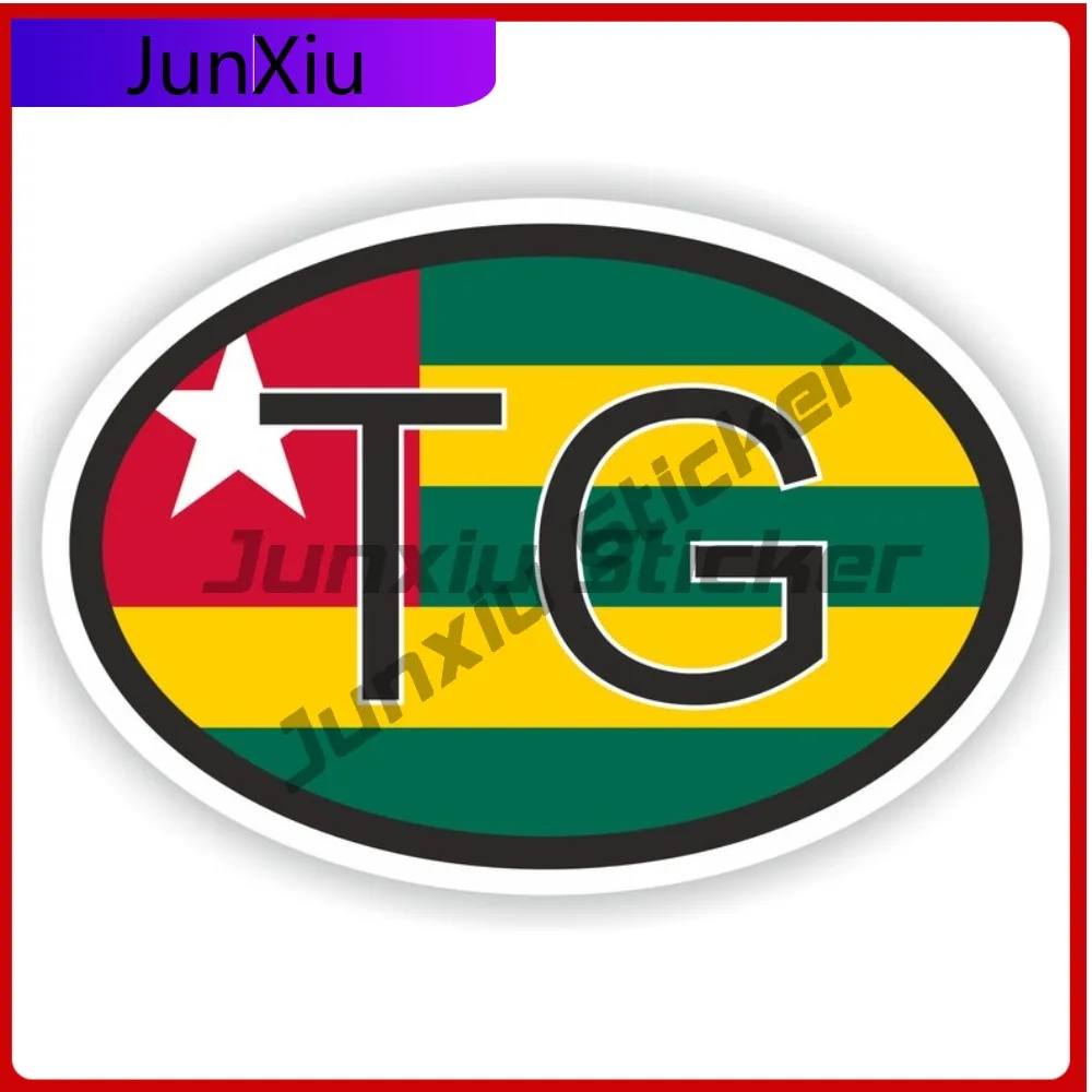 

Togo Country Code Tg Oval Sticker With National Flag Badge Sticker Scratch Cover Decals X 500 Motorcycle Stickers Decorative Dec