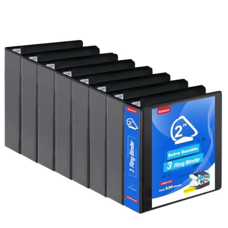 

Heavy Duty Slant-D Ring View Binder 3 Ring Binders Hold 500 Sheets of 8.5" x 11" Paper