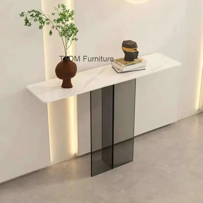 

Modern Simple Slate Console Tables for Hallway Designer Acrylic Living Room Entrance Table Hotel Porch Tables Console Furniture