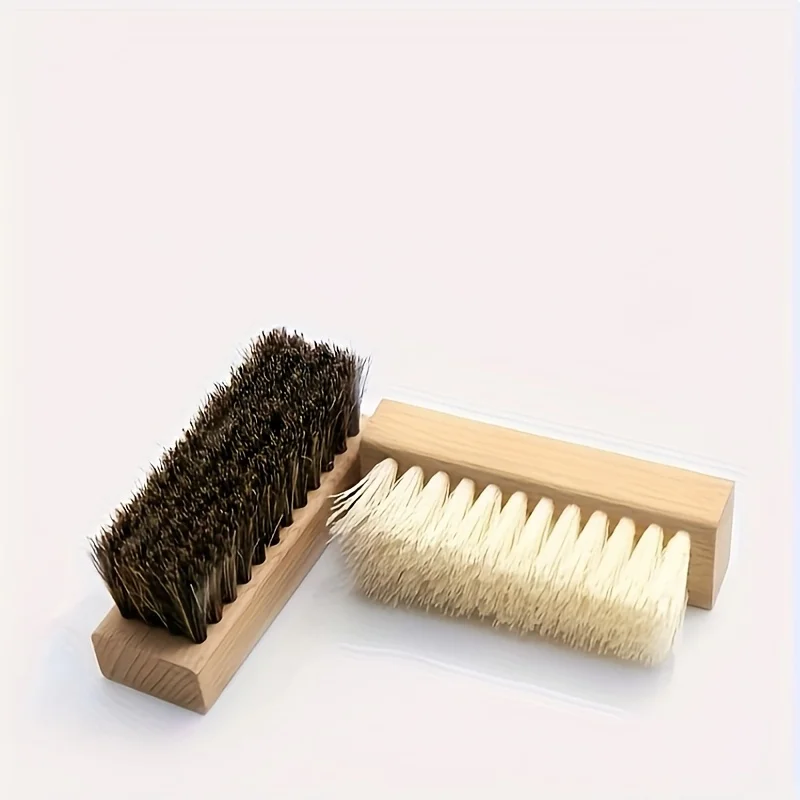 Advanced Wooden Horse Hair Brush - Soft and Hard Hair Brush for Daily Cleaning, Shoe Washing, Durable and Effective Care