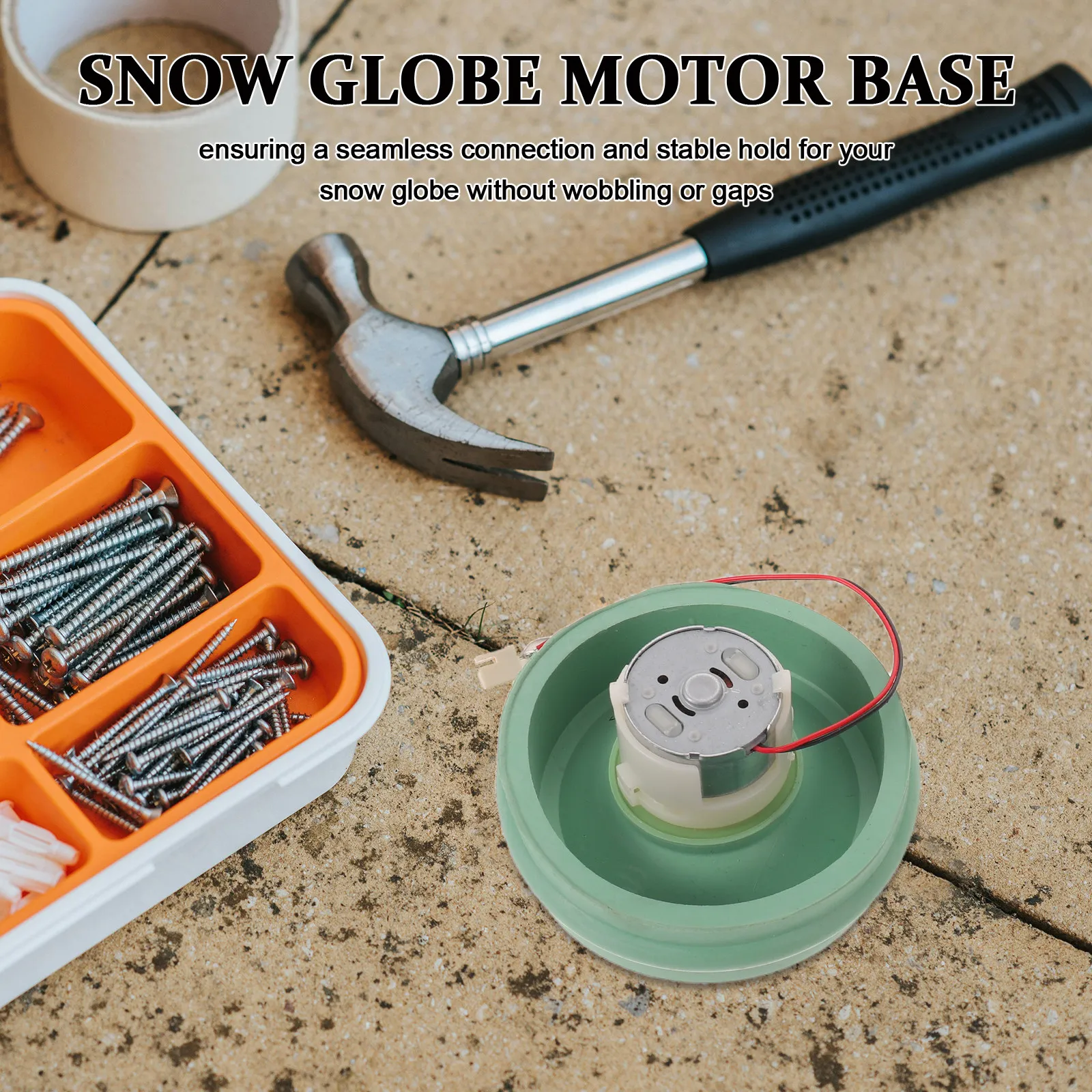 Snow Globe Motor Base Mini Replacement for 100Mm Glass Globes Electric Flake Spinner Assembly Quiet Mechanism DIY Repair