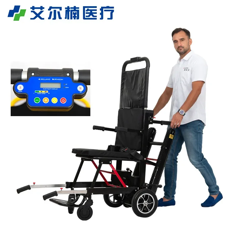 Electric Climbing Wheelchair Stair Climber for Elderly Automatic Crawler Stretcher Up and Down Stairs Intelligent Mobility