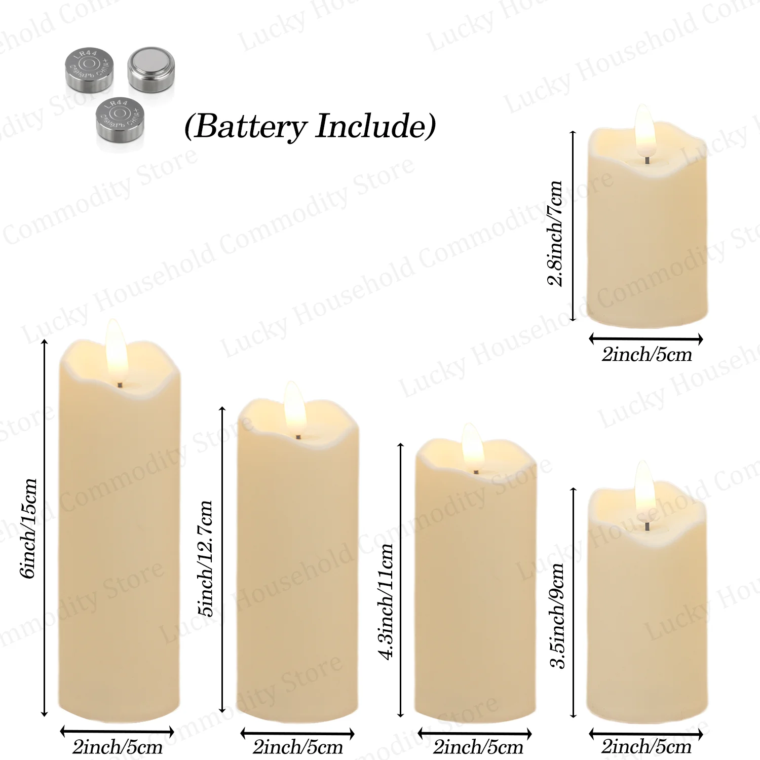 Flameless Candles with Battery LED Candle Decorative Pillar Candles Fake Plastic Candles Battery Operated Home Wedding Concert