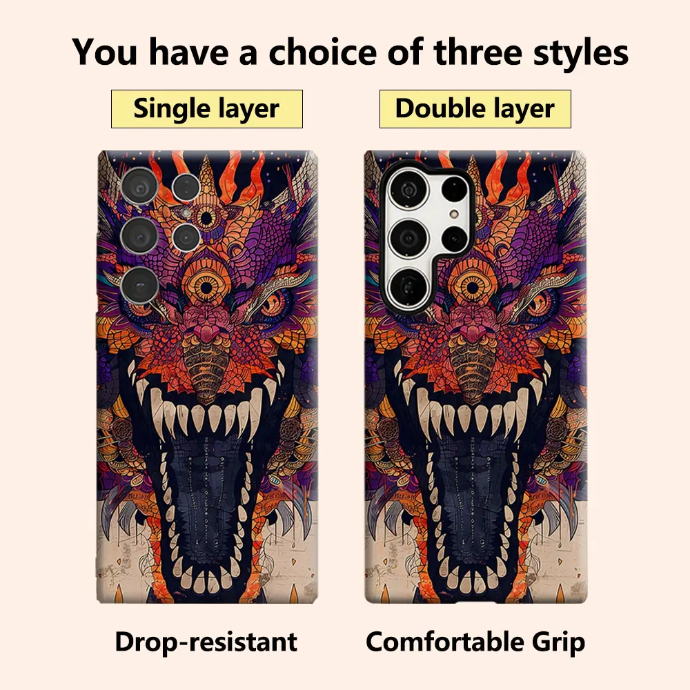 Vintage Dragon Totem Luxury Fashion Full Lens Protective Case for Samsung Galaxy S26 S25 S24 A56 A36 Plus Ultra