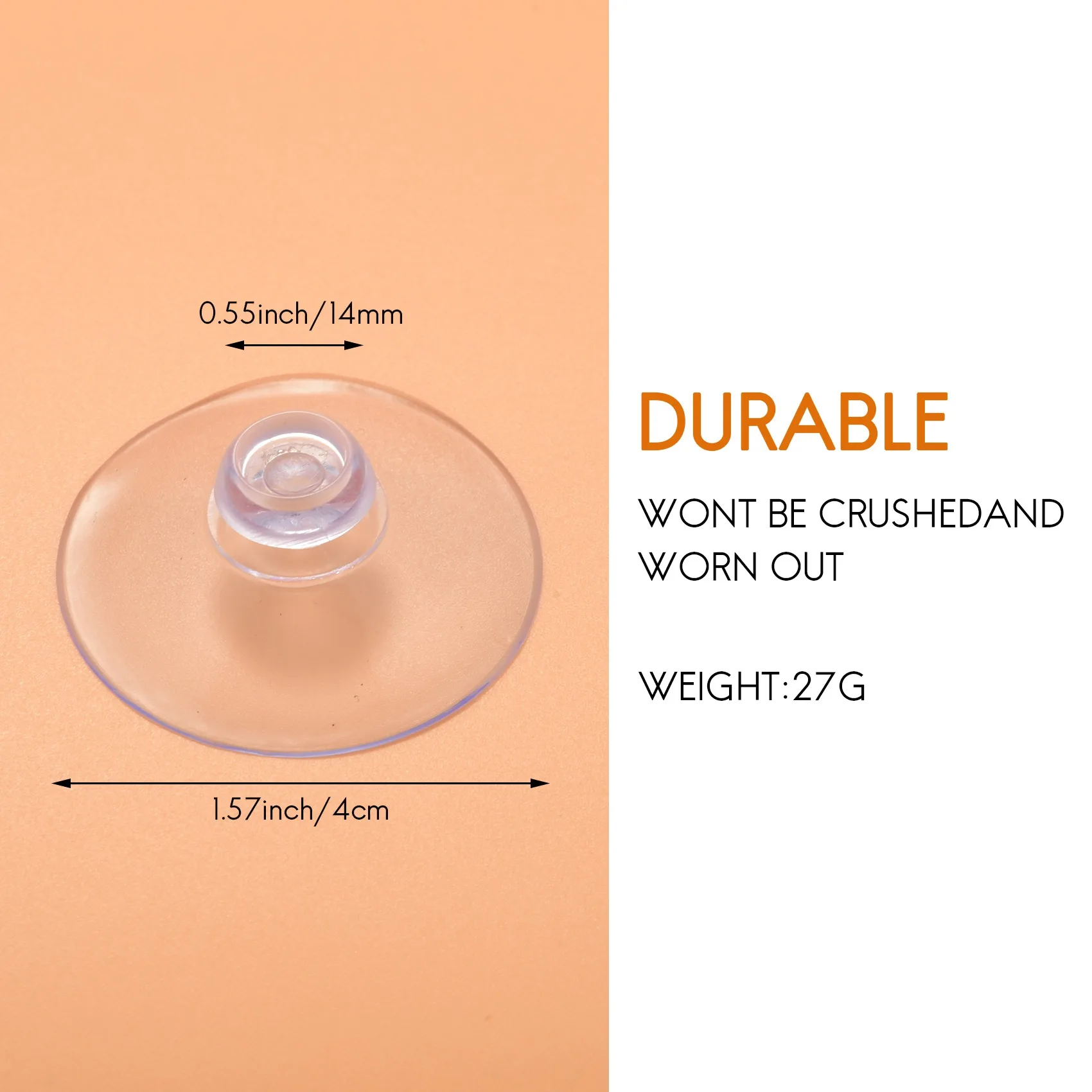 

A23E-100Pcs 40Mm Clear Suction Cup Sucker Mushroom Head Suction Cup Suction