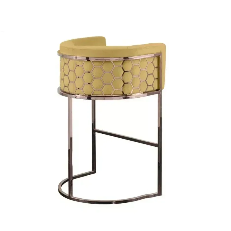 -Luxury Bar Chair Simple Modern Bar Chair High Stool Home Backrest High Chair D
