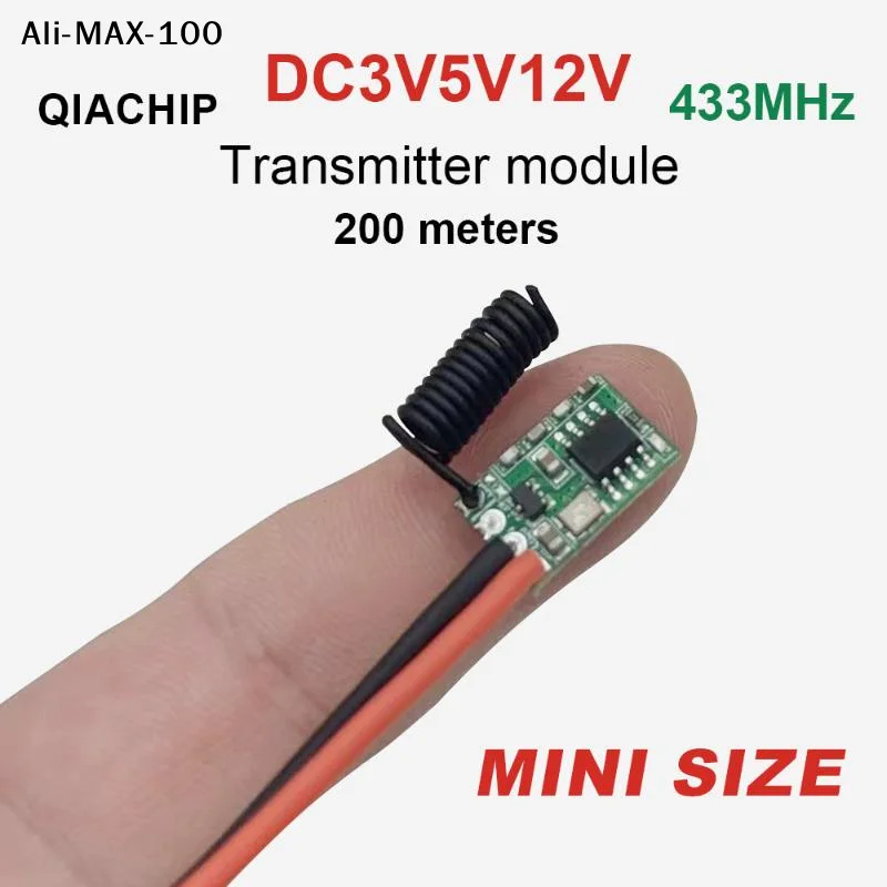 【Sv】1 unidad de módulo transmisor inalámbrico RF de 433.92 MHz con código de aprendizaje de 1 canal de salida para controles remotos, codificación 1527, 12/3/5/9 V CC