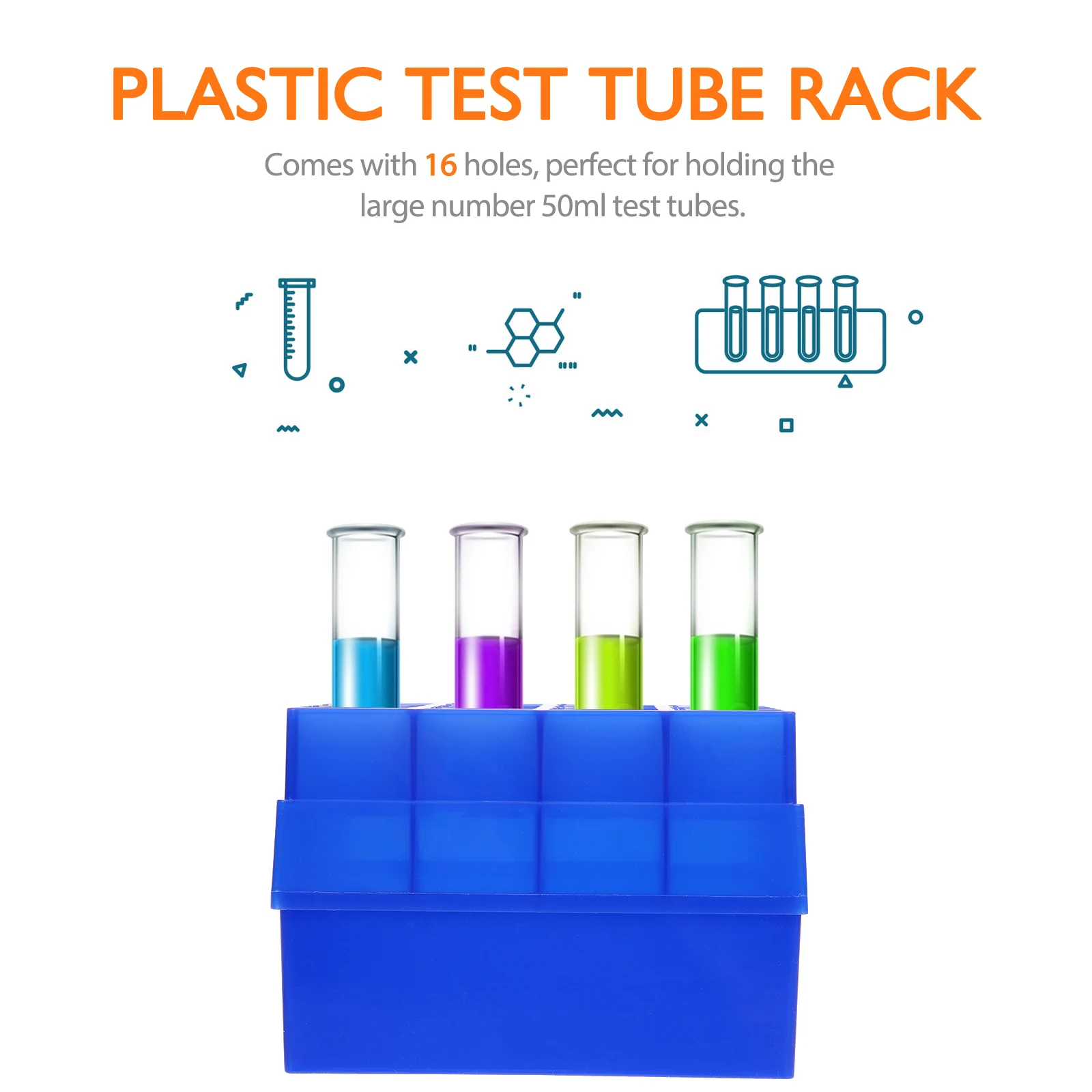 

Plastic Test Tube Rack Box Freezer Storage Containers 50ml Microcentrifuge Vial Holder Lab Equipment School Science
